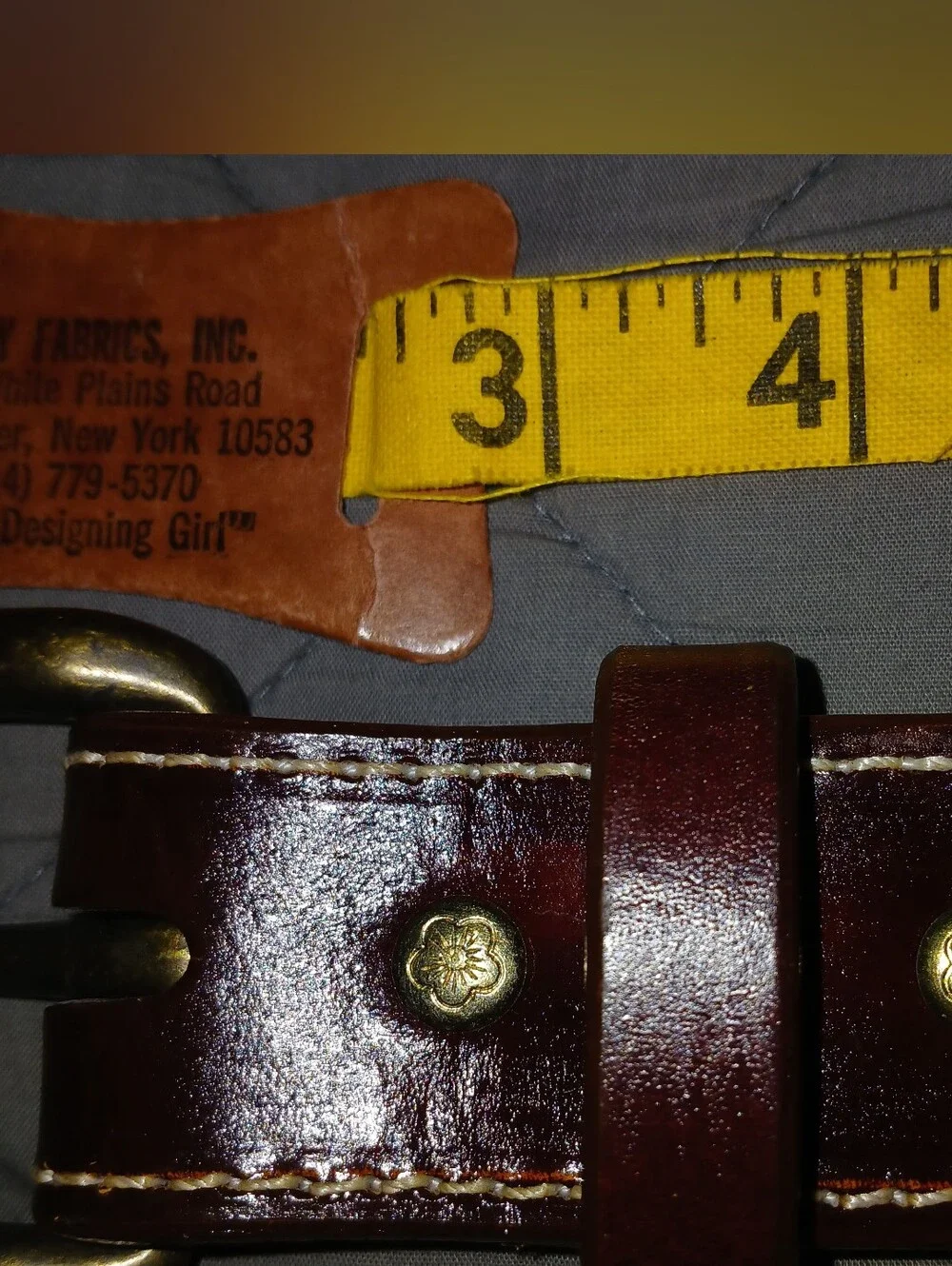Handcrafted NWOTs Mohgany Belt Chicago Screws Sturdy Brass Buckle No Markings